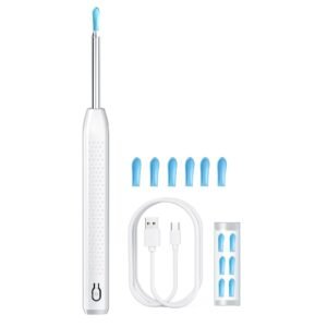 Ear Wax Removal Ear Wax Removal Tool Camera 1080P HD Ear Cleaner with Camera-360 Visual Ear Camera Rechargeable Ear Cleaning Kit with 6 Silicone Ear Tips Replacement